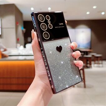 Telefoonhoesje voor Samsung Galaxy S23 Ultra, galvaniserende Edge glitterpoeder TPU telefoonhoes