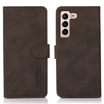 KHAZNEH Voor Samsung Galaxy S23 Drop-proof Geweven PU Lederen Telefoon Case Magnetische Sluiting Opvouwbare Stand Mobiele Telefoon portemonnee Cover