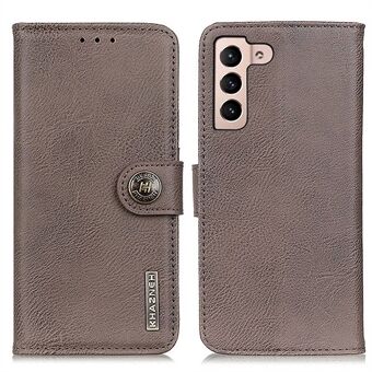 KHAZNEH Voor Samsung Galaxy S23 Koeienhuid Textuur PU Lederen Telefoon Case Opvouwbare Stand Portemonnee Anti-drop Cover