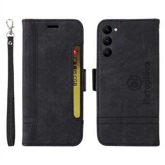 BETOPNICE 001 Voor Samsung Galaxy S23 PU Leather Phone Case Wallet Stand Bedrukt Stiksels Lijn Volledige Bescherming Mobiele Telefoon cover