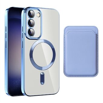 Voor Samsung Galaxy S23 TPU + PC Helder telefoonhoesje Magnetische telefoonhoes met kaarthouder