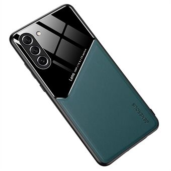 Voor Samsung Galaxy S23 mobiele telefoonhoes met leer gecoate TPU + pc-hoes met metalen plaat voor automontage