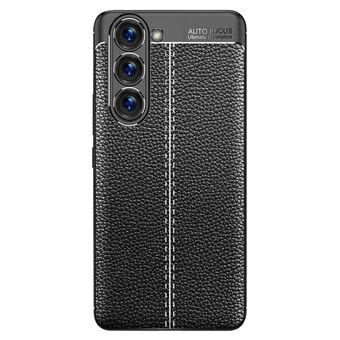 Litchi Texture antislip telefoonhoes voor Samsung Galaxy S23+, schokbestendig zacht TPU beschermhoesje