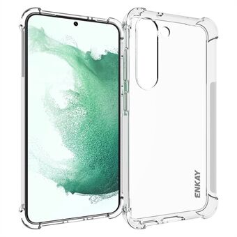 ENKAY HOED Prince Voor Samsung Galaxy S23 + Clear Soft TPU Verdikte Hoeken Telefoon Case Anti-slip Strip Edge drop-Proof Cover