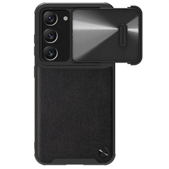 NILLKIN Telefoonhoesje voor Samsung Galaxy S23+, Slide Camerabescherming PU Leer + PC + TPU Telefoonhoesje - Zwart