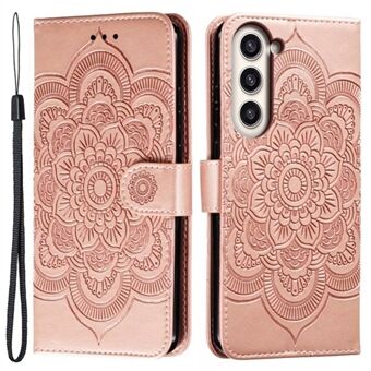 Voor Samsung Galaxy S23+ met opdruk Mandala Flower telefoonhoes Flip PU lederen Stand beschermhoes
