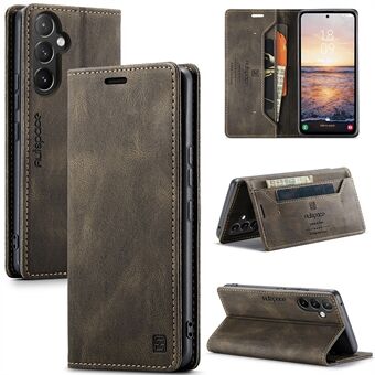 AUTSPACE A01 Serie voor Samsung Galaxy A54 5G RFID Blokkeren Telefoon Case Lederen Stand Retro Textuur Matte Wallet Cover