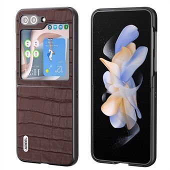 ABEEL Voor Samsung Galaxy Z Flip5 5G Rundleer + PC Telefoonhoesje Krokodiltextuur Slanke Cover