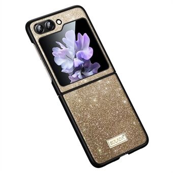 SULADA Voor Samsung Galaxy Z Flip5 5G Glitter Pailletten Shiny Case PU Leer Gecoat PC + TPU Anti Slip Schokbestendige Cover