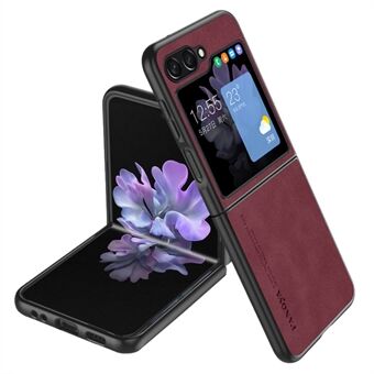 Voor Samsung Galaxy Z Flip5 5G Skin-Touch Gevoel Mobiele Telefoon Case Anti Scratch PU Leer + PC Telefoon cover