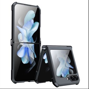 XUNDD voor Samsung Galaxy Z Flip5 5G acryl + TPU telefoonhoes met klein scherm aan de achterkant gehard glasfilm - zwart