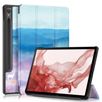 Voor Samsung Galaxy Tab S9 11-Inch SM-X710, SM-X716B, SM-X718U Patroon Printen Leren Tablet Hoesje met Trifold Stand Smart Cover