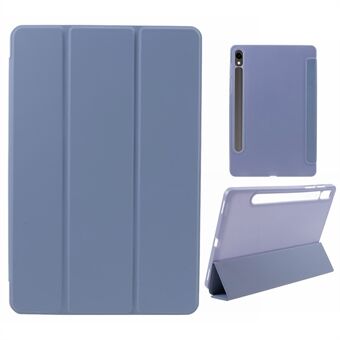 Voor de Samsung Galaxy Tab S9 PU + Matte TPU Tablethoes Anti-Drop Beschermhoes met Tri-Fold Stand