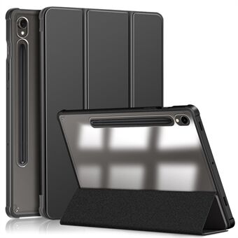 Beschermhoes voor Samsung Galaxy Tab S9 (SM-X710 / SM-X716B / SM-X718U) PU+TPU+Acryl Tri-fold Stand Tablet Cover met Pennenhouder