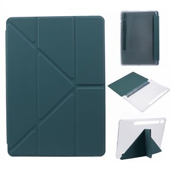 Voor Samsung Galaxy Tab S9 PU+Acrylic+TPU Hoesje Origami Drievoudige Stand Tablet Cover Automatische Wake / Slaap Schokbestendige Hoes.