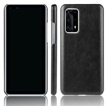 Litchi Skin Leather Coated PC Back Phone Shell voor Huawei P40 Pro Plus