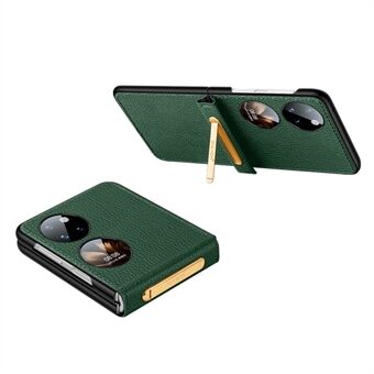 SULADA voor Huawei P50 Pocket Kickstand Anti- Scratch Opvouwbare Case PU-leer Gecoate PC Schokabsorptie Telefoonhoes