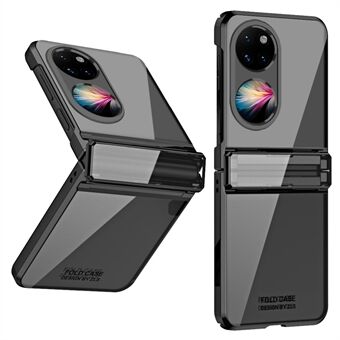 Voor Huawei P50 Pocket Electroplating Clear Case Harde pc-beschermende telefoonhoes met kleine schermfilm