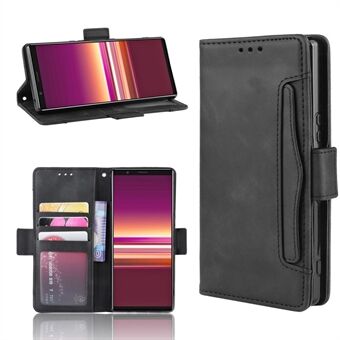 Wallet Stand Leren Beschermhoes voor Sony Xperia 5 - Zwart