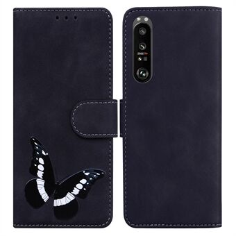 Big vlinderpatroon bedrukte volledige bescherming Skin-touch PU lederen telefoonhoes met Stand portemonnee voor Sony Xperia 1 III 5G