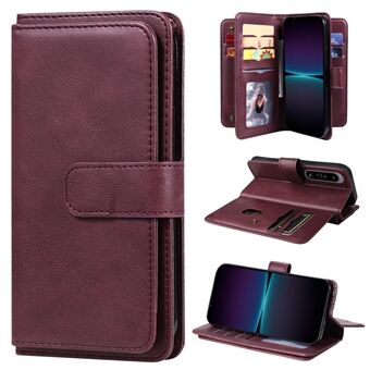KT Multifunctionele Series-1 voor Sony Xperia 1 IV 5G Schokbestendig PU-leer Telefoon Flip Wallet Case Stand Smartphone Cover met 10 kaartsleuven