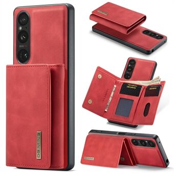 DG.MING M1 Serie Voor Sony Xperia 1 V Magnetische Portemonnee Telefoon Case Anti-Drop Kickstand PC + TPU + PU Telefoon Cover
