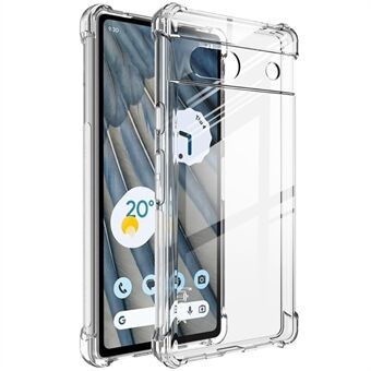 IMAK Voor Google Pixel 7a Transparante Zachte TPU Telefoonhoesje met Airbag Anti-Val en Schokbestendige Cover