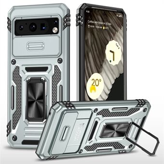 Voor Google Pixel 8 Pro Armor Series Kickstand Telefoonhoesje met Schuifbare Camera Bescherming van PC + TPU Hoes