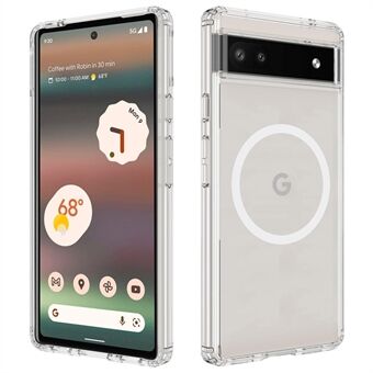 Voor Google Pixel 6a Hoesje Transparante Magnetische Telefoonhoes Compatibel met MagSafe