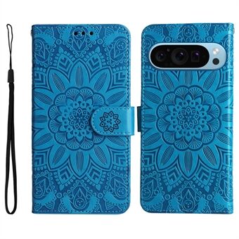 Voor Google Pixel 9 / Pixel 9 Pro Hoesje Leren Zonnebloem Kaarthouder Stand Telefoonhoesje