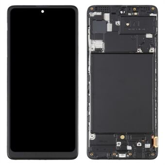 Voor Samsung Galaxy A71 4G SM-A715 Grade C 6.7" OLED-scherm en Digitizer Montage + Frame (zonder Logo) - Zwart