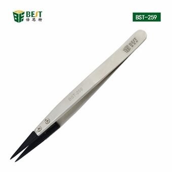 BEST BST-259A Steel antistatische pincet met fijne punt en verwisselbare punt