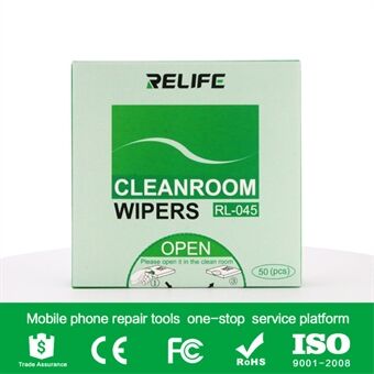 RELIFE RL-045 50 stuks / zak Trek antistatische stofvrije doek voor telefoonreparatie Wisserreiniger