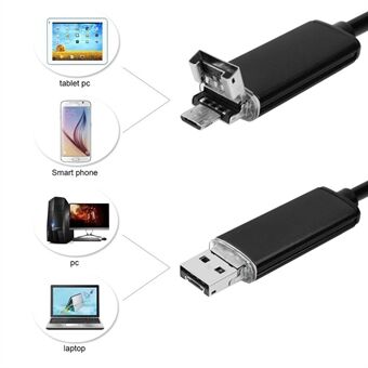 AN99 Waterdichte 10M 5.5mm 6-LED Android PC USB Endoscoop Inspectie Camcorder - Zwart