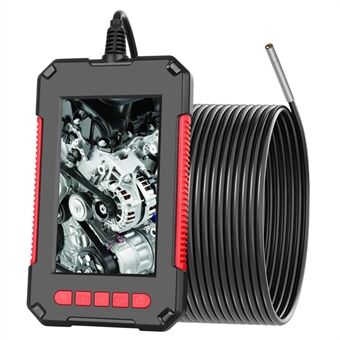 P40 5m Hard Wire 4.3 inch Scherm Oplaadbare 1080P Endoscoop 6-LED 3.9mm Lens Waterdichte Industriële Inspectiecamera - Rood
