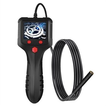 P100 50m Rigid Cable, 5.5mm Lens 6-LED Industrial Endoscope Camera 1080P 2.4 Inch IPS Screen Inspection Borescope