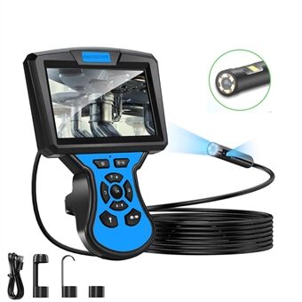 M50 10 m harde draad dubbele lens inspectiecamera 5 \'\' IPS-scherm 8 mm industriële endoscoop met 6 + 1 LED-verlichting