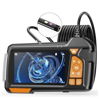 M40 5m Hard Wire 4.5 "IPS Scherm Industriële Borescope 8mm 7-LED Dual-lens Endoscoop Camera - Zwart + Oranje