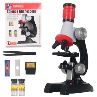 C2121 100-1200X Magnification Kids Educational Microscope Kit Science Lab LED Toy
