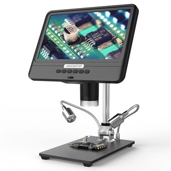 ANDONSTAR AD208 1080P 5X-1200X Vergrotingsmicroscoop Verstelbare digitale microscoop met 8,5-inch LCD-scherm (zonder batterij)