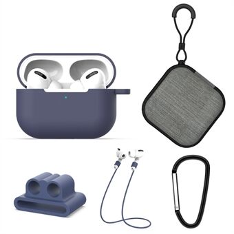 Koptelefoonsnoer + draagbare haak + kledingzak + siliconen hoesje voor vast onderdeel voor Airpods Pro