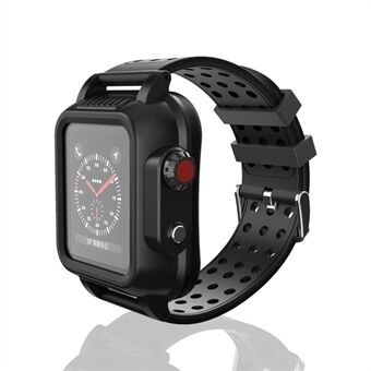 Waterdichte hoes + ademende siliconen band voor Apple Watch Series 3/2 42 mm