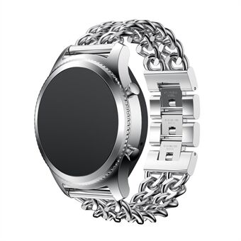 22 mm luxe cowboyketting gegalvaniseerd Steel horlogeband voor Samsung Gear S3 Classic / Frontier - zilver