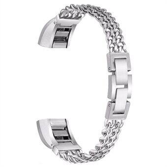 Luxe dubbele ketting 316L edelstalen horlogeband voor Steel Alta - zilverkleurig