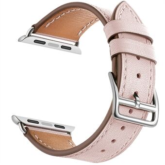 Echt leer gecoate Smart Watch-band voor Apple Watch Series 6/SE/5/4 40mm / Series 3/2/1 38mm- Roze
