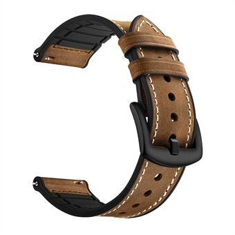 22 mm echt leer-gecoate siliconen Smart horlogeband voor Samsung Gear S3 Classic / Gear S3 Frontier