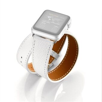 Palmprint Textuur Echt lederen band voor Apple Watch Series 6 SE 5 4 44mm / Series 3 2 1 42mm