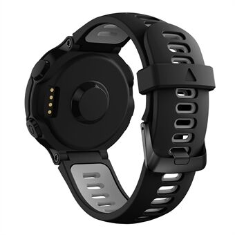 Tweekleurige Siliconen Horlogeband voor Garmin Forerunner 735XT 220/230/235/620/630 - Zwart/Grijs