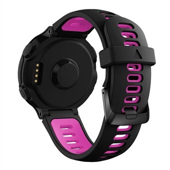 Tweekleurige siliconen horlogeband voor Garmin Forerunner 735XT 220/230/235/620/630 - magenta/zwart