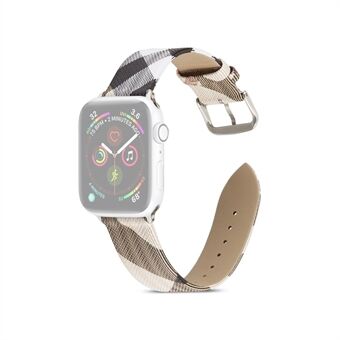Geometrische patroon lederen horloge vervangende band voor Apple Watch Series 1/2/3 42mm / Series 6 SE 5 4 44mm
